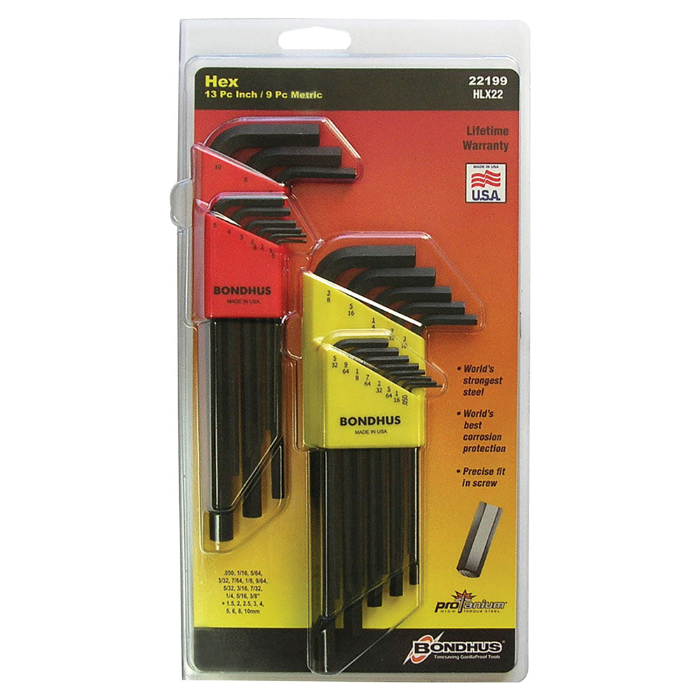 22 Piece Ball End L-Wrench Set
