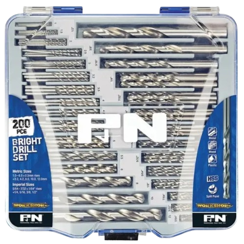 200 Piece HSS Bright Drill Set