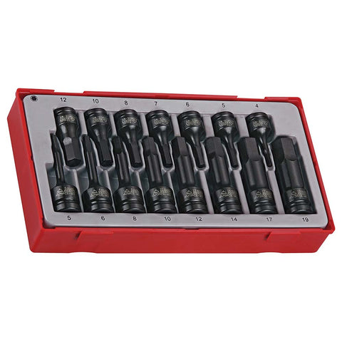 Teng 15pc 3/8in &1/2in Dr. mm Hex Skt Set - TC-Tray